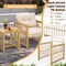 Costway 3PCS Patio PE Wicker Conversation Set Acacia Wood Frame withSeat & Back Cushions